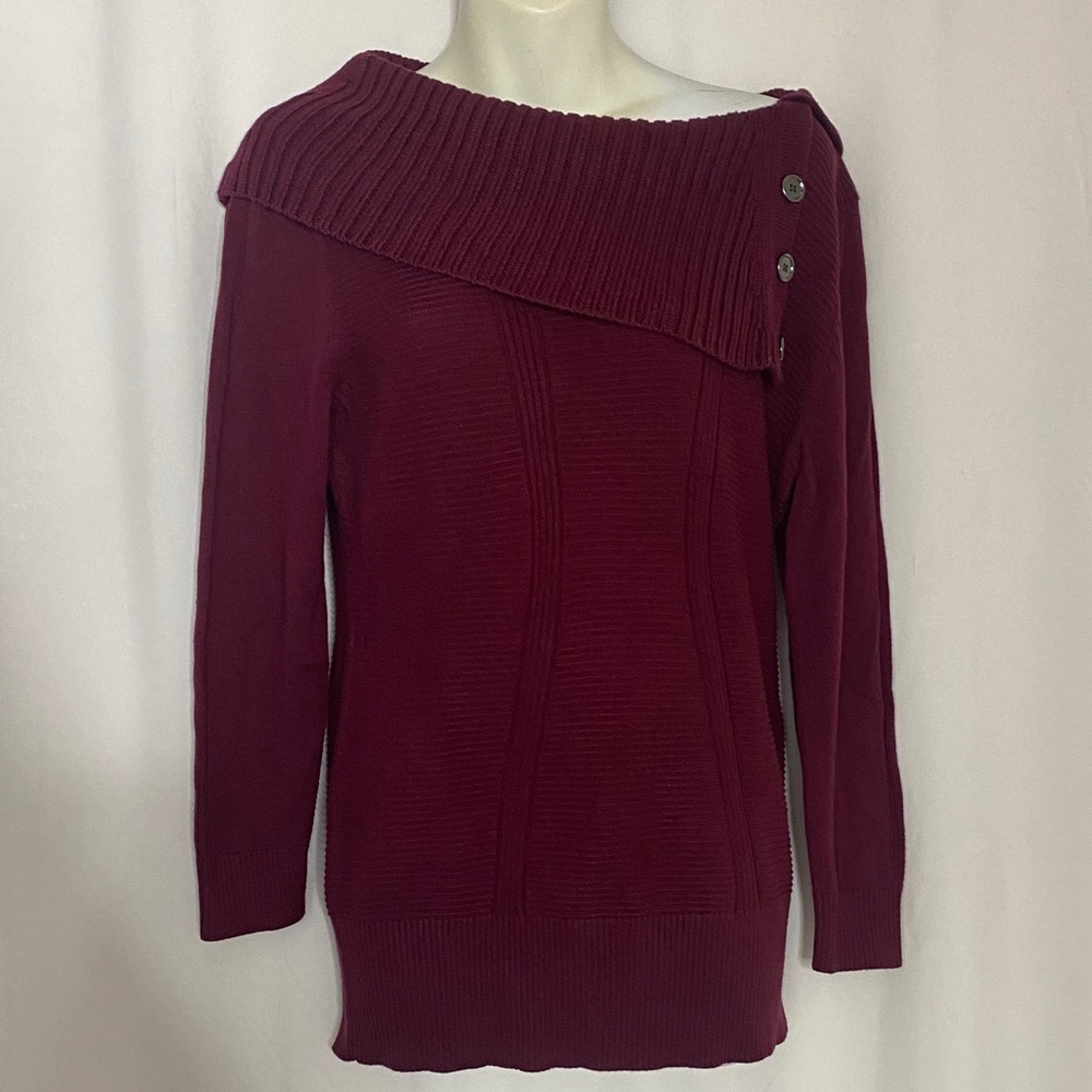 Style & Co. Burgundy Cowl Neck Sweater